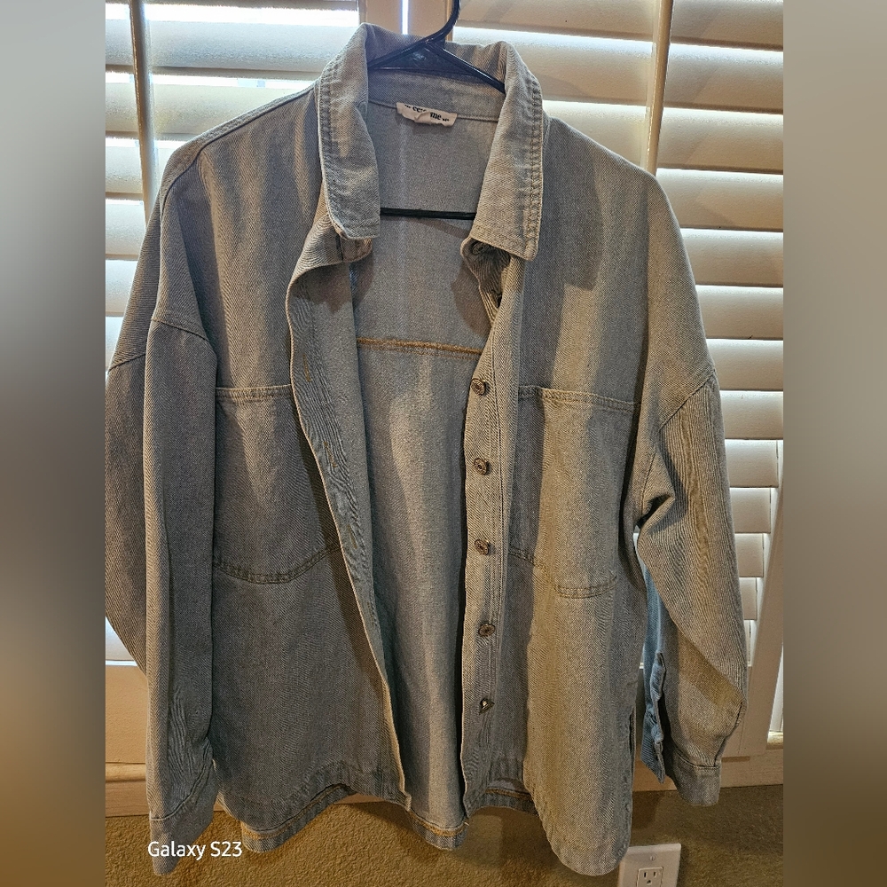Casual Denim Button-Up Shacket